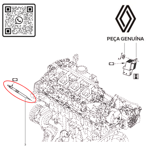 RN 11062R  VELA DE PRE AQUECIMENTO MASTER 2.3 16V M9T 110651492R -4-